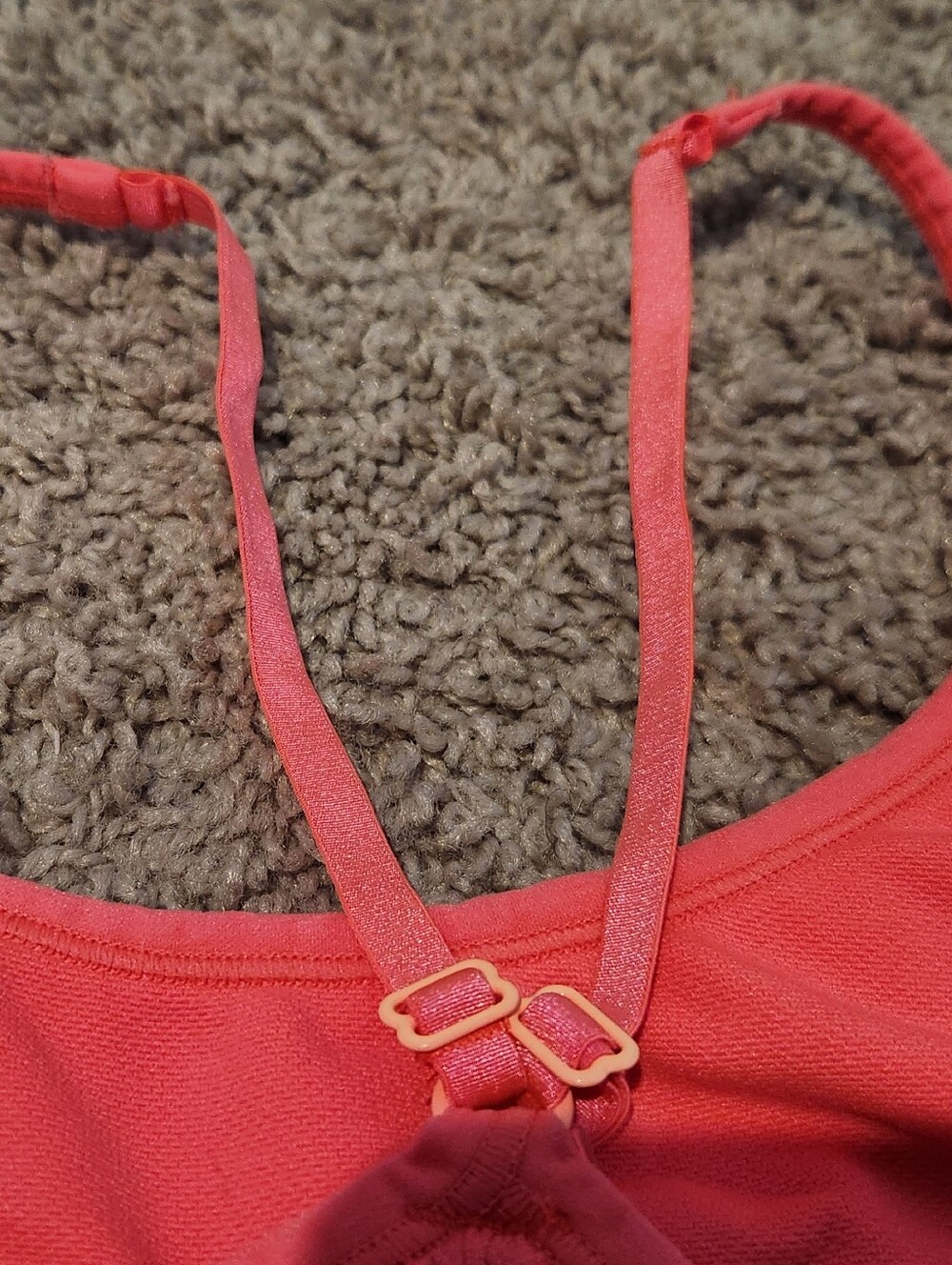 Champion Seamless Sports Bra Coral Pink XL Low Impact Strappy Back - Picture 6 of 11